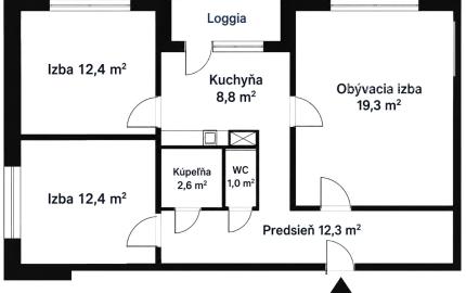 Perspektívny 3 izbový byt, TOP lokalita na začiatku Petržalky , Mamateyova ul., 74,12 m2